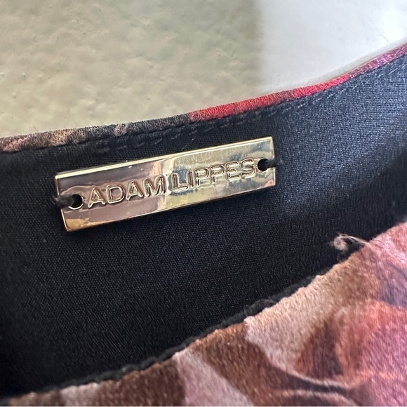 Adam Lippes Black Floral Printed Silk Georgette Skater Dress Size 4 - Picture 4 of 9